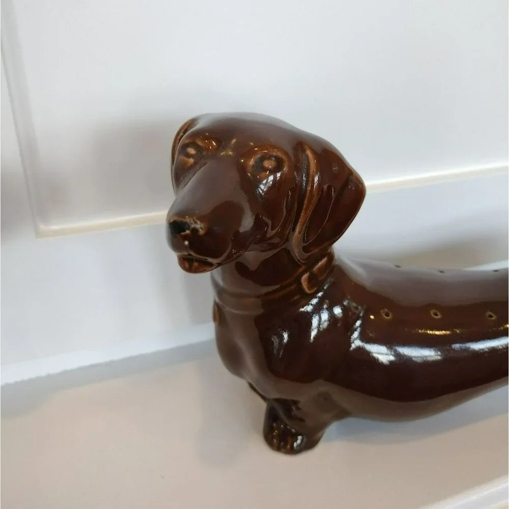 ABCO Handpainted Hors D'Oeuvres Dachshund Server, Alexander Backer Vintage Dog A